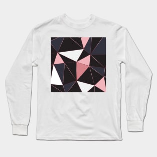 Geometric Pattern Rose Black Long Sleeve T-Shirt